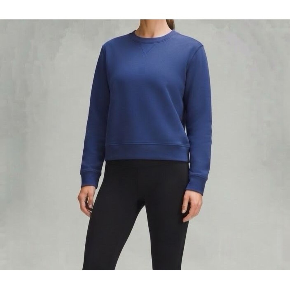 Lululemon All Yours Crew Sweatshirt Navy Blue Pullover Fleece Women's Size 6